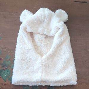Handsomegirly Cream Fleece Bear Hood
